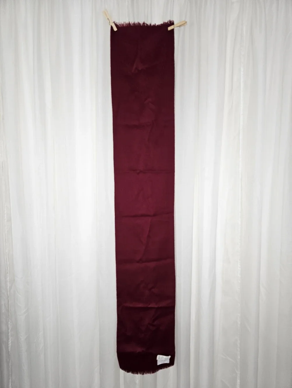 Vintage Christian Dior Silk & Wool Reversible Paisley Scarf Burgundy